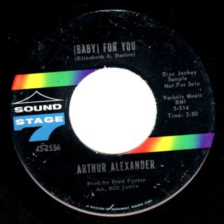 Arthur Alexander Northern Soul 45 on Sound Stage 7 “for You” Hear 