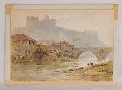 English Watercolor Watercolour Painting Richmond Castle Arthur Gerald 
