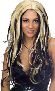 Shake It Long Blonde Black Shakira Costume Women Wig