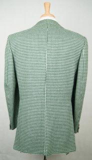 RARE Turnbull ASSER Pure Cashmere Green White Houndstooth Check Jacket 