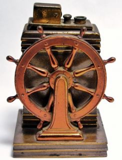 Vintage Ronson SHIPs Wheel Figural Touch Tip Lighter