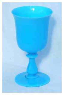 Portieux Vallerysthal Blue Opaline Water Wine Chalice Goblet France 