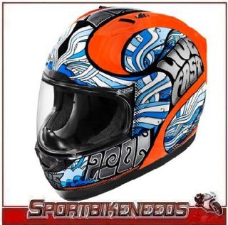 Icon Alliance Headtrip Helmet 3XL XXXL Orange Blue Live Fast Street 