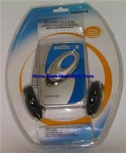 Craig Personal AM/FM Radio Stereo Cassette Player w/ Headphones New 
