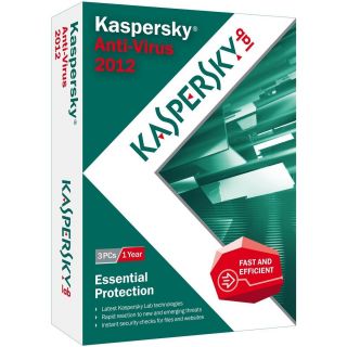 New Kaspersky Antivirus 2012 3pcs SEALED Retail Box