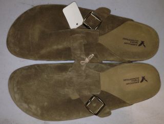 AMERICAN EAGLE OUTFITTERS WOMENS AE SLIDE CLOG CAMEL SUEDE SANDALS 