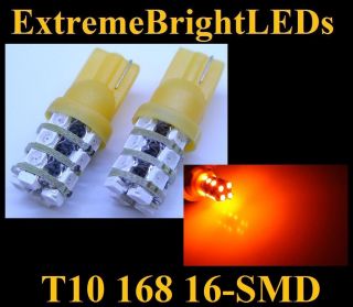 TWO Orange AMBER 16 SMD LED License Plate Lights Bulbs #72B (Fits 