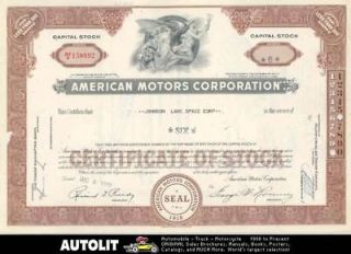 1959 american motors stock certificate rambler amc 