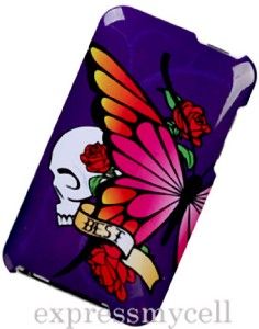 Case Cover for Apple iPod Touch 2nd 3rd Purple Skull