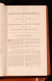 1744 Notitia Monastica ABBIES PRIORIES Houses Friers England Wales