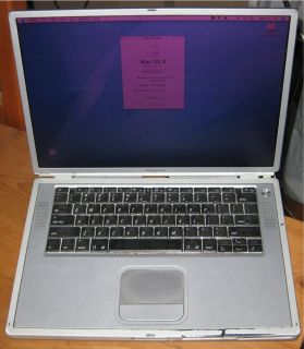 apple 15 g4 powerbook laptop for parts or repair mac os x 10 4 11 