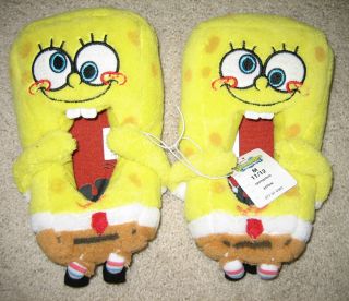 New Sponge Bob Square Pants Kids Boys Slippers 9 10 11 12 2 3 Non Slip 