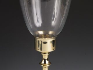 Baldwin Brass Single Candlestick Candle Holder w Light Hurricane Lamp 