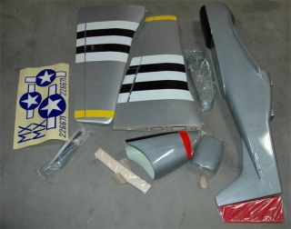 51 Mustang 120 68 Nitro RC Airplane ARF, Incomplete Package