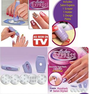 New Salon Express Nail Art Stamping Kit as Seen on TV Create 100s of 