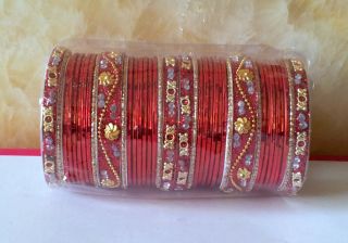   Ethnic Wedding 38pc Red Bangles Bracelet Fashion Jewelry B888