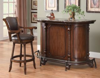 Bar with Marble Top Brown Wood Tommy Bahama Gift Card 2 Bar Stools 