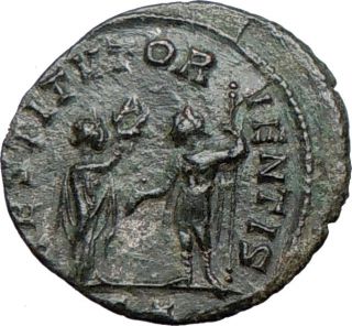 Aurelian Receiving Wreath from Woman 270AD RARE Authentic Ancient 