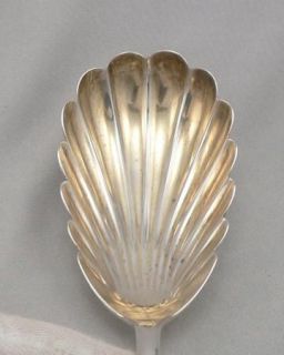   Antique Sheffield ENGLAND STERLING Silver SERVING SPOON Shell Bowl