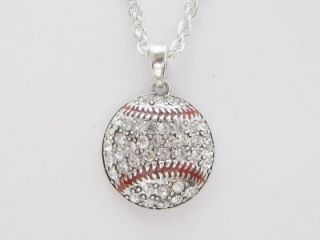 baseball crystal fashion necklace jewelry