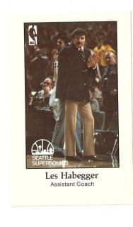   Habegger Seattle Sonics Police Issue Basketball Trading Card