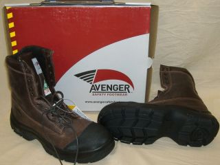 Mens 9.5 W AVENGER Electrical Hazard Safety Sole, Steel Toe, Leather 