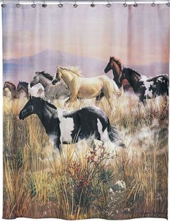   Wild Horse Western Bath Fabric Shower Curtain Bathroom Decor