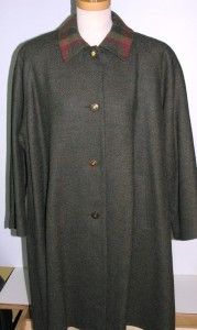 AVOCA COLLECTION Ireland Coat M Plaid Fine Tweed Herringbone Hunter 