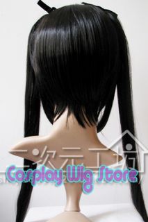 on Nakano Azusa Cosplay Black Straight Hair Wig Pigtails