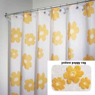 New InterDesign Poppy Shower Curtain Yellow