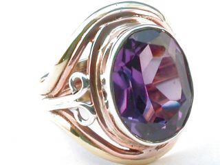Artistic Purple Fluorite 925 Sterling Silver Ring Size 9