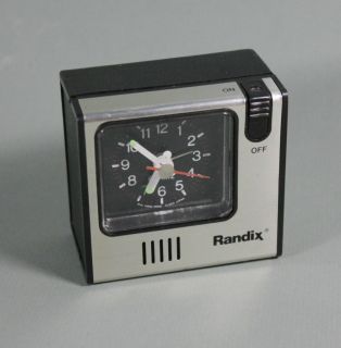   alarm clock Randix retro battery operated travel analog quartz alarm c