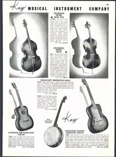 1940 AD Martin Band Instruments Sax Cornet Trumpet Kay Cello Mandolin 