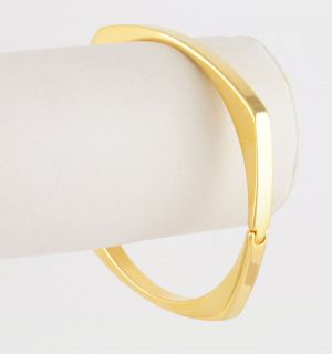 14kt gold ep squared off hinged bangle bracelet