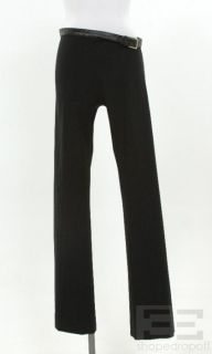 Barbara Bui 2pc Black Leather & Wool Pants Set Size 40