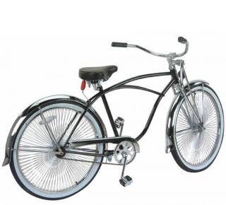   Beach Cruiser Bike Black 144 Spokes Chrome Fenders Classic Bikes