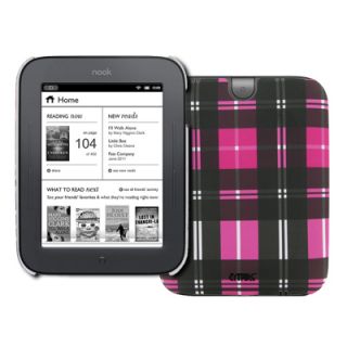 For Barnes and Noble Nook Pink Plaid Hard Protective Stealth Case 
