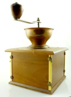 Vintage Wooden Trosser Coffee Bean Mill Grinder