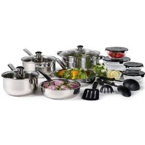 Basic Essentials 17 Piece Stainless Steel Cookwareset