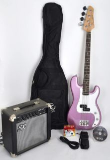   Jr RN MPP 3 4 Bass Guitar Package w Free Bass Amp Carry Bag DVD