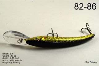   of Two 5 9 Golden Shiner Deep Diving Pike Bass Fishing Lure