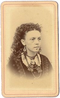   Hair Victorian Jewelry Necklace Batavia NY Antique CDV Photo