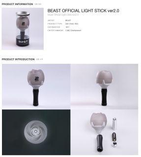 Beast B2ST Beautiful Show Official Goods Light Stick Ver 2 0 Free Gift 