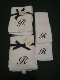 Allure Monogrammed R Bath and Hand Towels