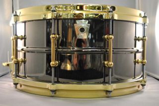Ludwig Black Beauty Brass Snare Drum   6.5x14   Brass Hardware   Free 