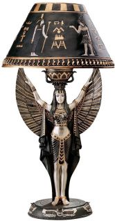 Isis Goddess of Power & Beauty Sculptured Table Lamp. In Home Egyptian 