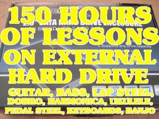 150 Hours of Lesson on External Hard Drive Guitar Bass Ukulele Lap 