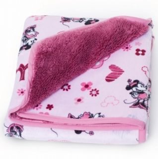   MINNIE MOUSE Soft Velour SHERPA Pink Baby Girl Blanket, 30X40, NEW
