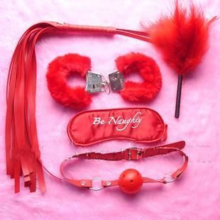    Handcuffs Eyemask Toy Set Thong Muzzle Sex Tool Toy Bed Accessories