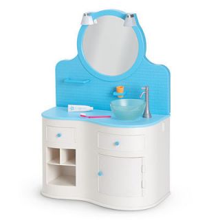 New American Girl Furniture Bathroom Vanity Set for Dolls Mirror Sink 